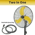 thumbnail image 4 of HiCFM 30 inch Misting Outdoor Oscillating Pedestal Fan, IP44 Enclosure 1/3 HP Motor, 9 FT Cord & GFCI Plug, High Velocity Weatherproof Shop Fan with Mist, UL, 4 of 11