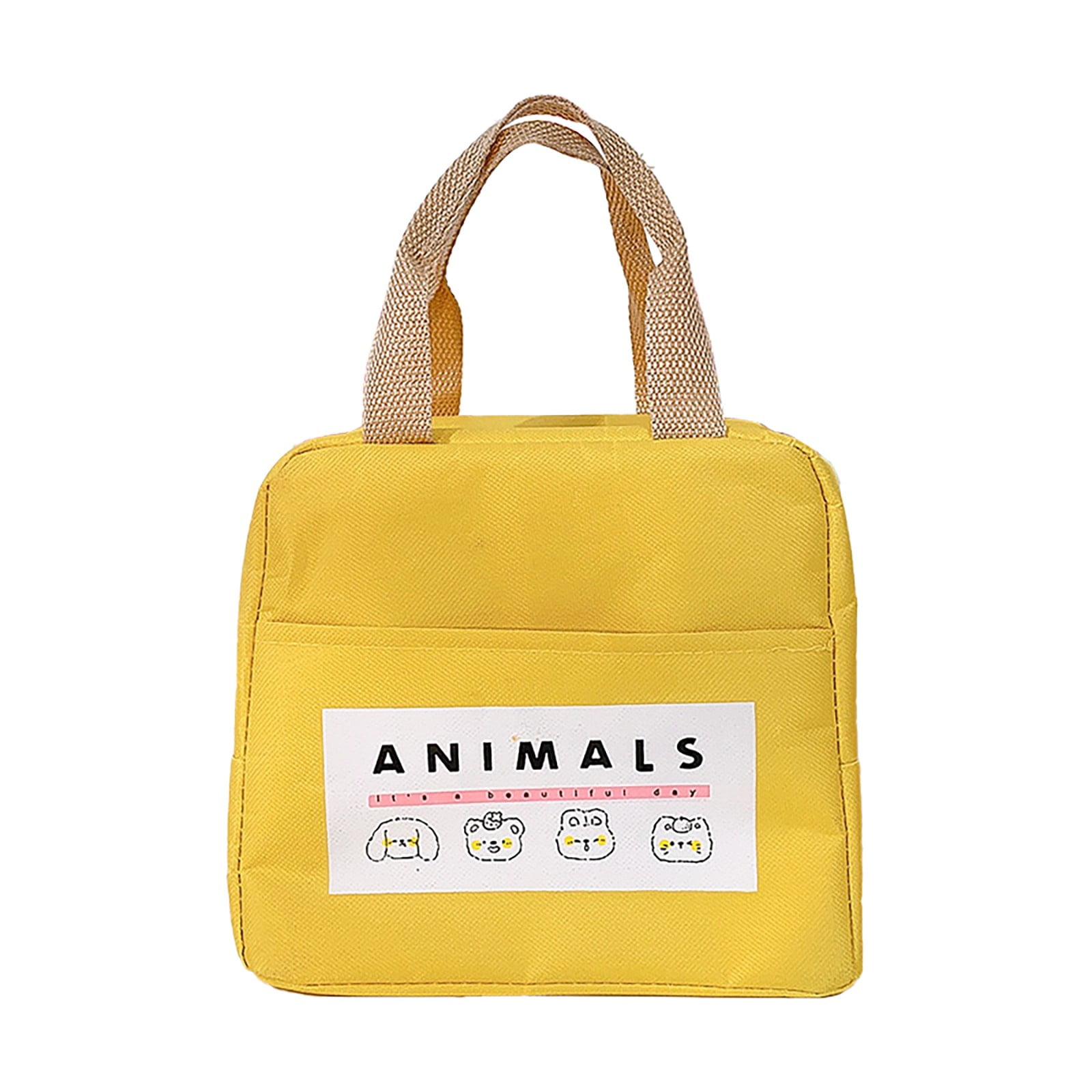 Mnjin Insulation Bag Student Lunch Box LargeCapacity Portable Lunch