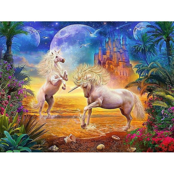 Dww-30 X 40 Cm ,licorne Diamond Painting Broderie Diamant Peinture Canevas 5d Tableau Enfant Adulte Strass Lot Puzzle Dessin Decoration Murale Chambr