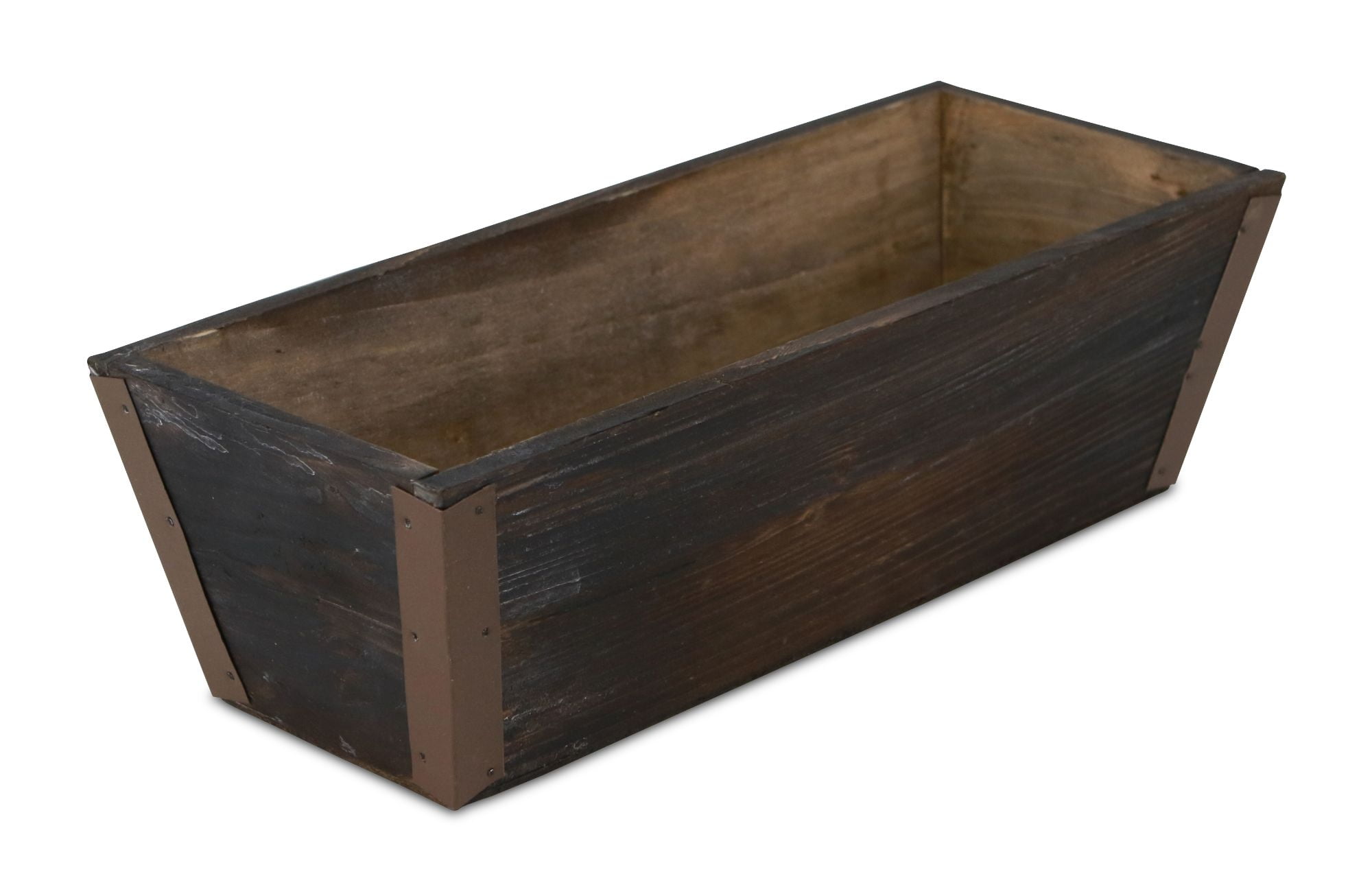 11.75" Brown Handmade Rectangular Ledge Planter Walmart