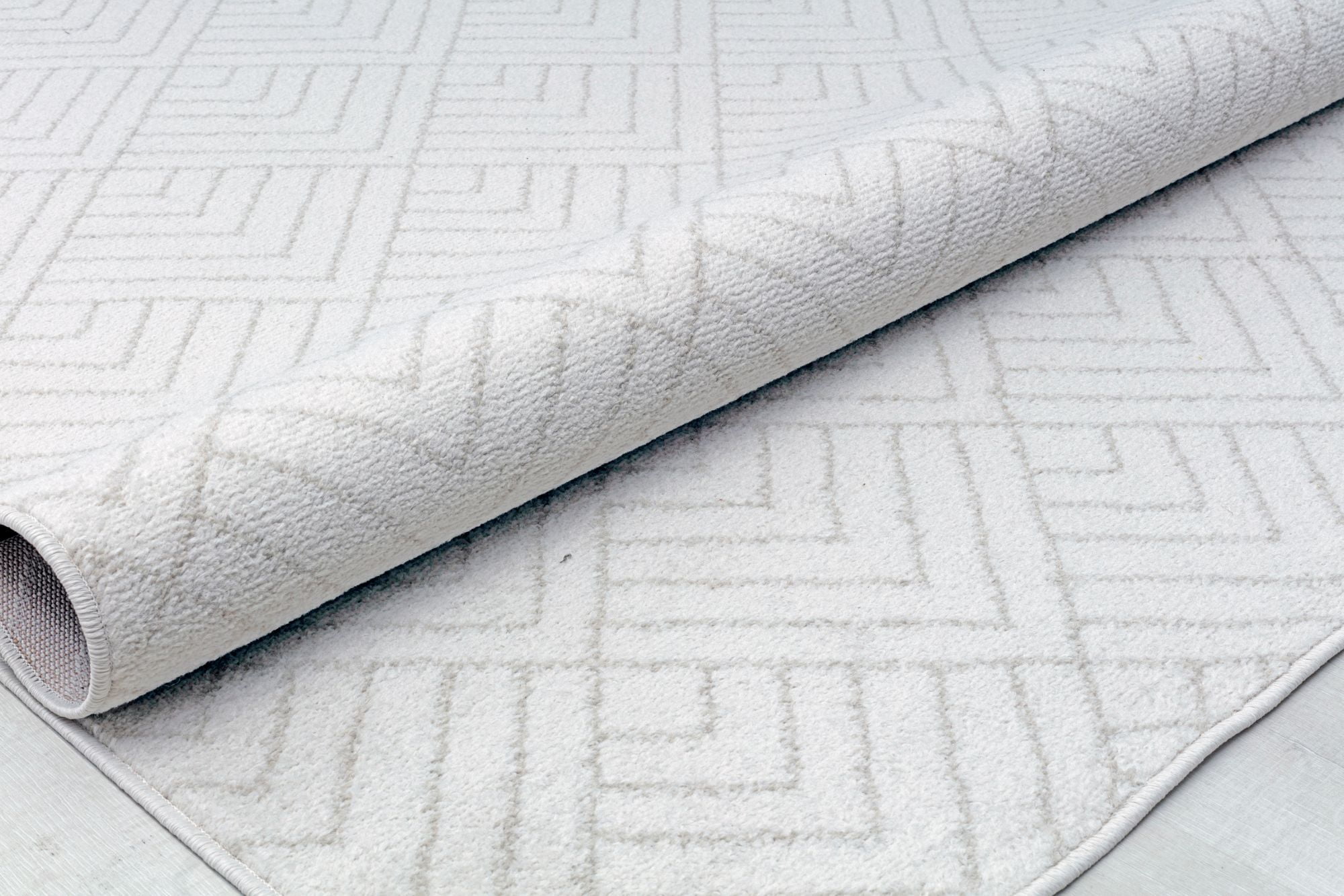 Mason Brooks Azure AZ10C Deco Cream Geometric Contemporary Ivory Area Rug, 8'3" X 10'0"