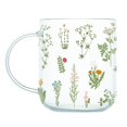 thumbnail image 1 of Patrón de hierba Vidrio de borosilicato Leche Taza de café Vasos Regalo B Afortunado Sencillez, 1 of 5