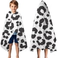 thumbnail image 3 of White and Black Of Leopard Print Hooded Bath Towel，50"x30" for Ages 3 To 12 Kids, Quick Dry Lightweight Soft Microfiber Hood Beach Towel Cover Up for Kids, 3 of 7
