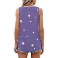 thumbnail image 6 of Delayuji Women's 2025 Popular Round Neck Short Sleeved 2D Printed Casual Loose and Versatile Vest Suspender Purple Xxl Polyester,Spandex Spring Tops for Women, 6 of 7