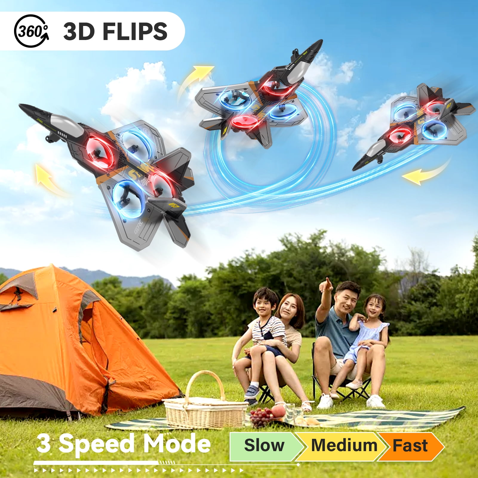 4DRC Drone RC Aircraft Remote Control Foam Glider RC Glider Plane Fixed Wing Airplane Toys for Kids Beginners Adults,Silver