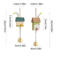 thumbnail image 3 of Wind Chime for Door or Wall with Brass Bells and Wooden House, Small Hanging Pendant for Balcony Garden and Bedroom Decor, 3 of 7