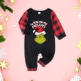 thumbnail image 3 of Pijamas Navideñas Traje de pantalón largo negro con estampado de dibujos animados estilo casual familiar de Navidad Ygjytge Negro*T 6 M*Bebé Única para Unisex, 3 of 5