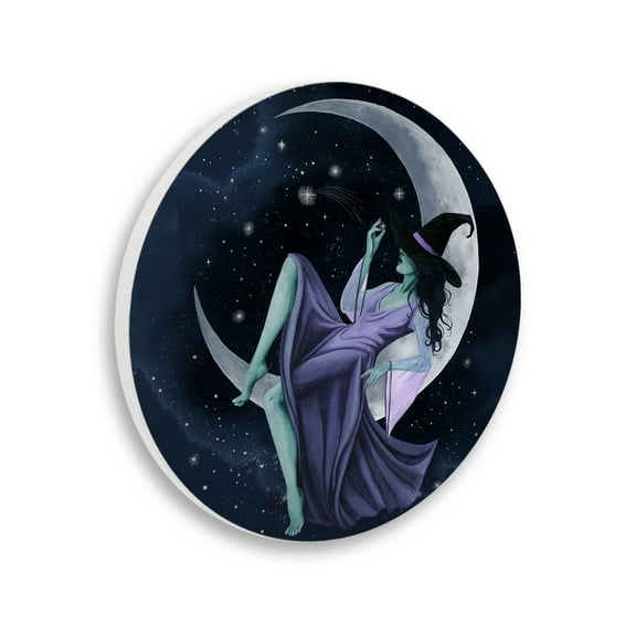 Stupell Industries Lounging Witch Moon Sky Graphic Art Unframed Art Print Wall Art, Design by Grace Popp