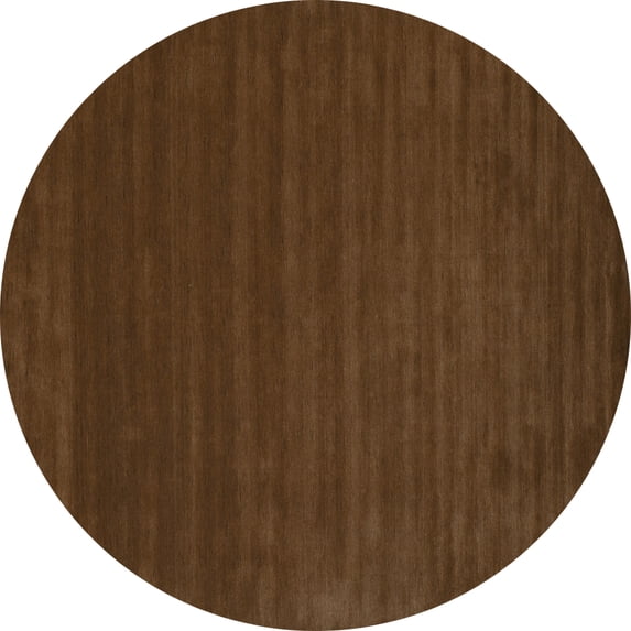 Ahgly Company Machine Washable Indoor Round Abstract Turquoise Blue Contemporary Area Rugs, 8' Round