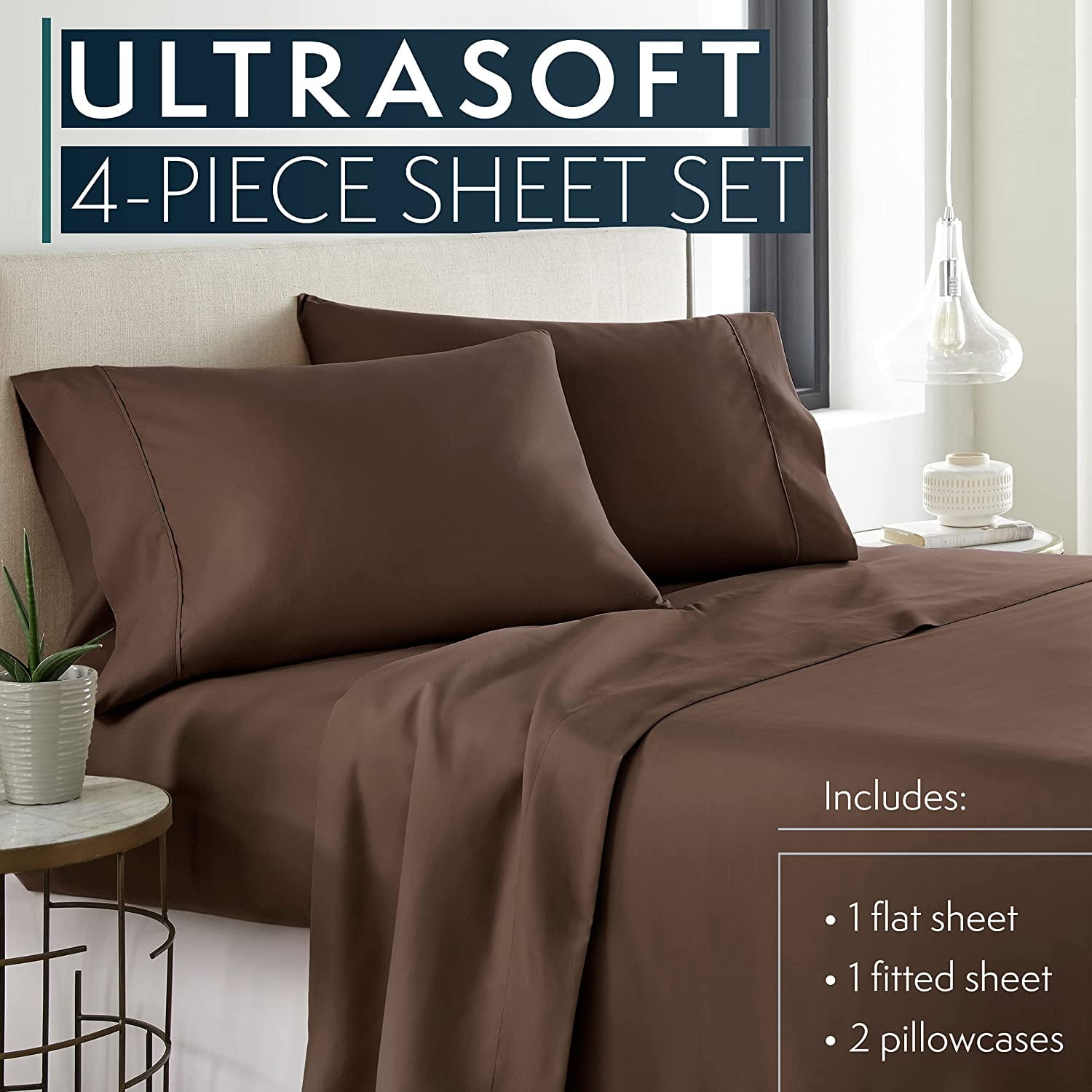 4 Piece Luxury Hotel Series Bed Sheet Set, Ultra Soft, Cool to the tou