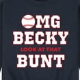 thumbnail image 3 of Instant Message - Omg Becky Look At That Bunt - Men's Crew Neck Fleece Pullover, 3 of 6