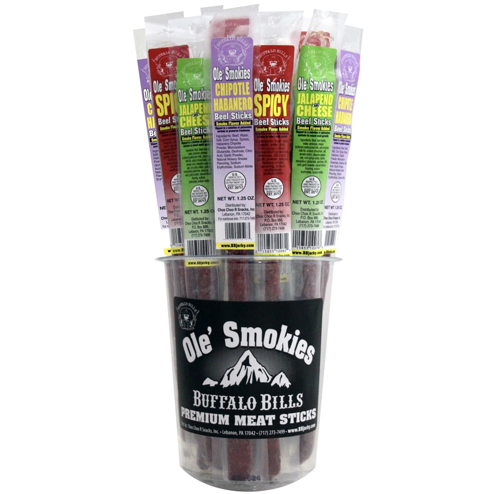 Buffalo Bills 15-ct Assorted Hot Ole Smokies (Beef Sticks) – Two 15-ct Tubs