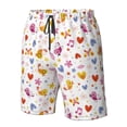 thumbnail image 5 of Kdxio Cartoon Birds & Flowers Pattern Mens Casual Shorts - Drawstring Summer Beach Sports Shorts for Men, 5 of 9