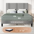 thumbnail image 5 of Amolife Queen Bed Frame, Platform Bed with Upholstered Velvet Adjustable Headboard, Wooden Slats, Easy Assembly, Grey, 5 of 8