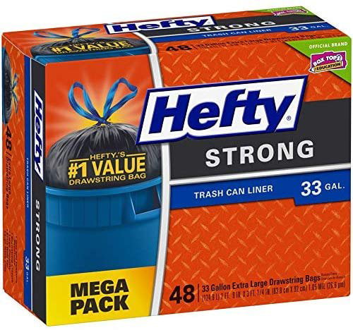 Hefty Strong Multipurpose Extra Large Trash Bags 48 Count 33 Gallon 