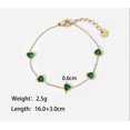 thumbnail image 1 of Pulseras de cadena de oro para mujer, pulsera con dijes de cristal y corazón de circón delicado, pulsera de eslabones ajustable, joyería para mujer, cumpleaños, madre, regalo del día de San Valentín, verde JM, 1 of 2