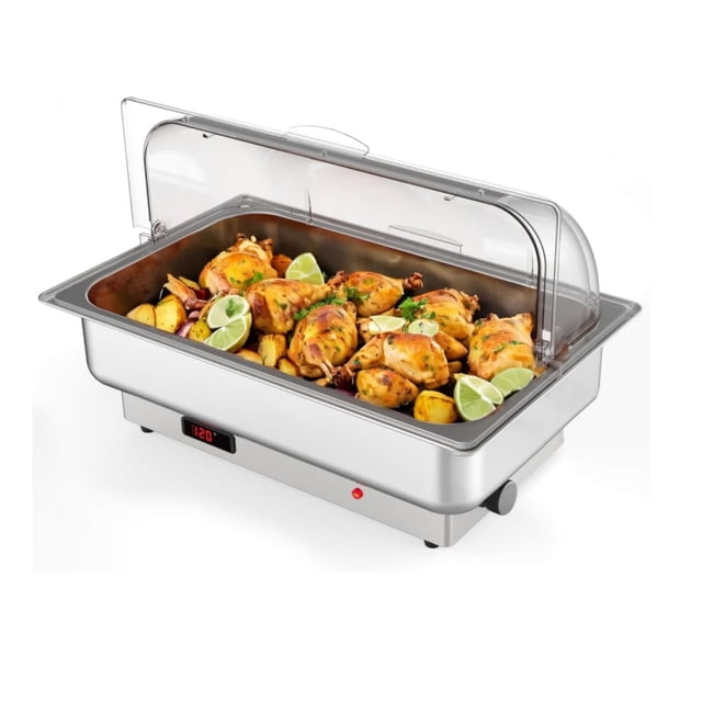 Bingirl 9QT Electric Chafing Dish Electric Buffet Warmer Set with Temperature Control and Roll Top(Full Size)