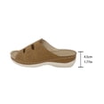 thumbnail image 5 of Womens Orthopedic Sandals Boho Hollow out Open Toe Slides with Arch Support Comfy Slip on Low Wedge Slip on Beach Shoes Casual Slippers Brown Size 6, 5 of 8