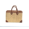 thumbnail image 4 of RECTANGULAR STRAW MARKET BAG LEATHER HANDLES, 4 of 4