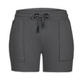 thumbnail image 5 of Men Shorts Casual Solid Color Casual Drawstring Pockets Elastic Sports Shorts Casual Shorts for Men Dark Gray 2XL, 5 of 7
