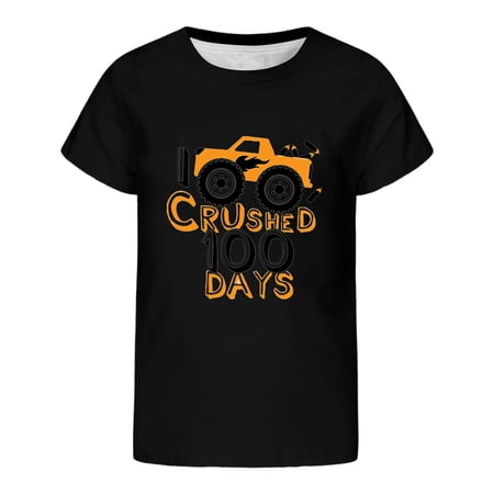 XIYON Girls T Shirts Girl Graphic Short Sleeve Tee For Back To School Soft Casual Top With Cute Print Crew Neck Shirt For Kids And Toddlers Casual Tshirts 3-4 Years