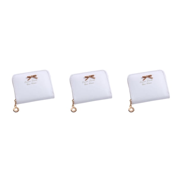 Minnieouse Titular de la tarjeta de billetera elegante y compacto para un fácil acceso Monedero pequeño y elegante de PU Monedero blanco Type1 NO1