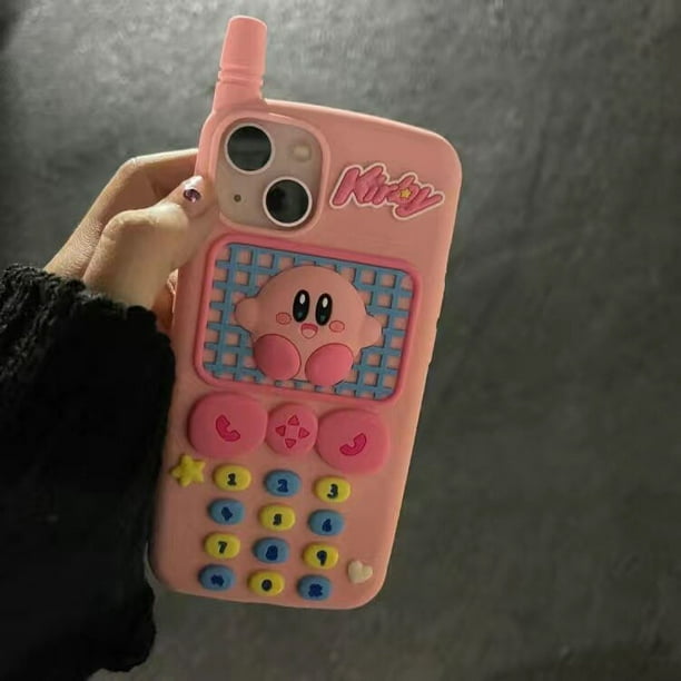 Funda de teléfono con cordón para iPhone, cubierta de gel de sílice, 3D, tridimensional, Kirbies, iPhone 14, 13, 12, 11 Pro Max, Mini, X, XR, XS MAX, 7, 8Plus Fivean unisex