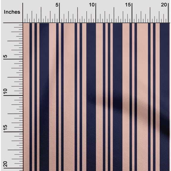 oneOone Organic Cotton Poplin Twill Fabric Bayadere Stripe Print Fabric By The Yard 42 Inch Wide