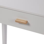 eHemco Euro Console Sofa Table with Drawer and Bamboo Legs for Hallway and Living Room, White and Dark Oak