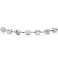 thumbnail image 2 of Gem Stone King 925 Sterling Silver Sky Blue Aquamarine Lab Grown Diamond Tennis Bracelet for Women Set with Moissanite (2.51 Cttw, Fully Adjustable up to 9 inch), 2 of 3