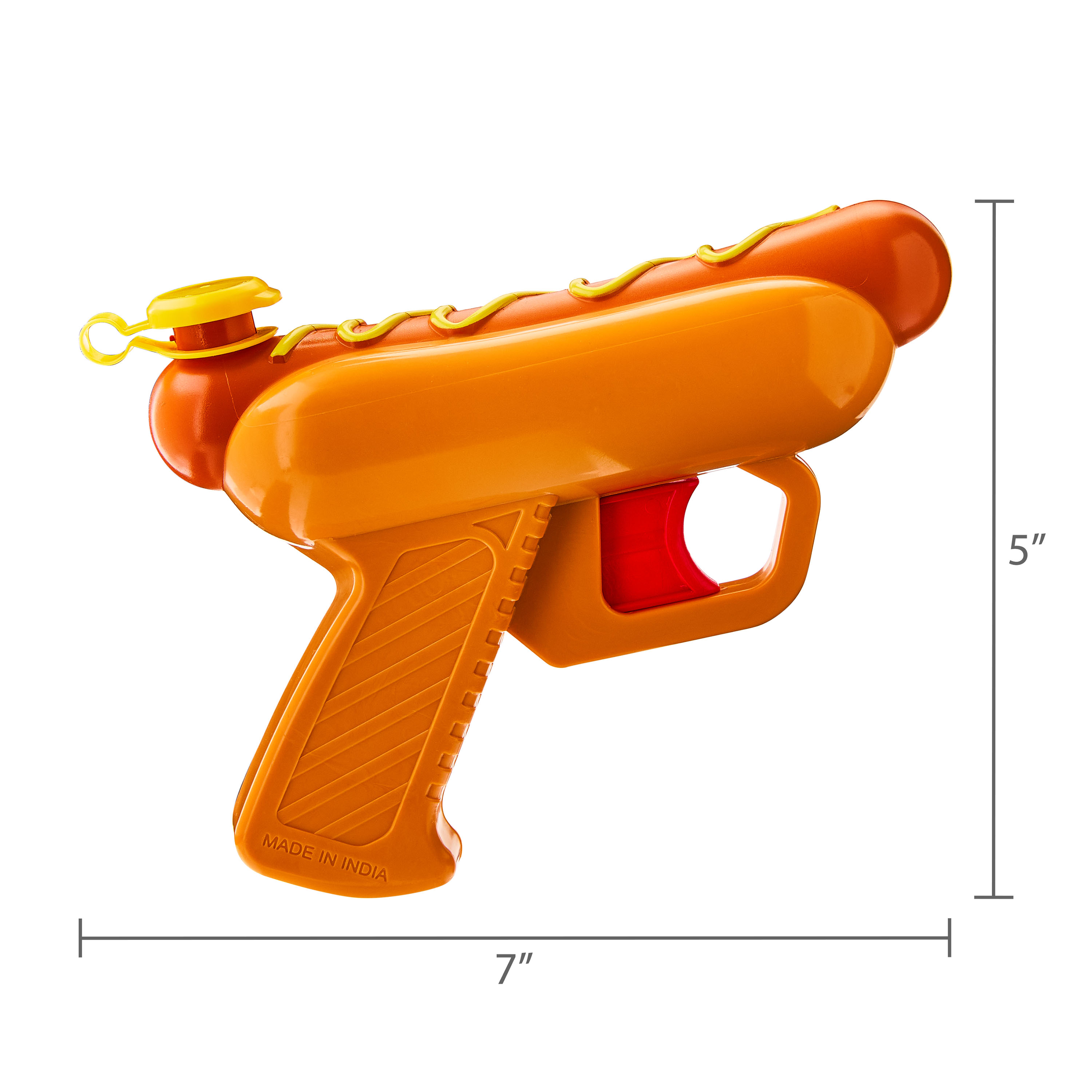 Play Day Plastic Hot Dog Water Blaster, Brown and Yellow