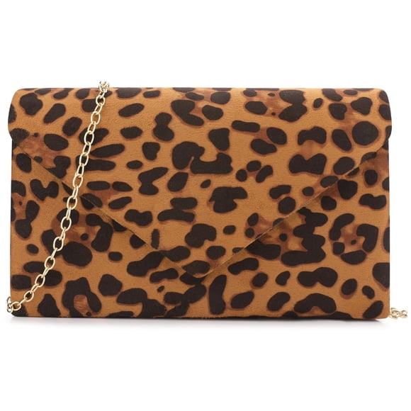 Bolso de noche BBJinRonjy, terciopelo, gamuza, leopardo
