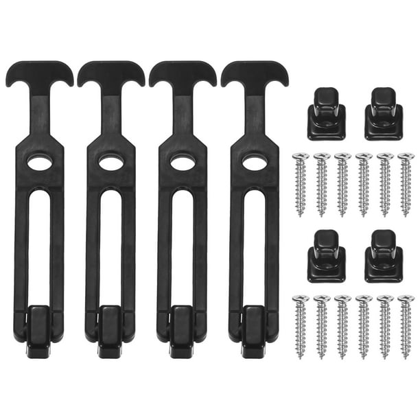Uxcell 4-Pack Gancho de Sujeción Flexible de Goma en T de 7.9" para Caja de Herramientas, Negro
