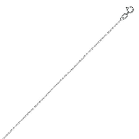 Engagement White Necklace - 14K White Gold 0.8 Sparkle Singapore Chain in 16 inch, 18 inch, & 20 inch