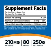 Nutricost Magnesium Citrate Powder (Fruit Punch, 250 Grams) - Non-GMO Supplement