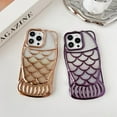 thumbnail image 6 of Plated Fish Shape Scale Grid Glitter Powder Soft  for iPhone Case (Blue,iPhone 14), 6 of 6