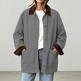 thumbnail image 5 of JOANKDMI Fall Jackets Women Corduroy Lapel Button Down Chore Barn Jacket Lightweight Casual Long Sleeve Winter Outerwear with Pockets, 5 of 9