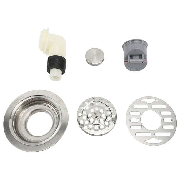 Kit de drenaje de piso redondo de 10 cm, acero inoxidable, prevención de olores, desagüe de ducha, colador de pelo para baño, tuberías de 50 a 75 mm
