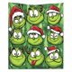 thumbnail image 1 of Mantas de vellón navideñas del Grinch, 203 x 152 cm, divertidas mantas navideñas para la cama, suaves y adecuadas para todas las estaciones, ideales para el hogar, el dormitorio y el sofá (F), 1 of 1