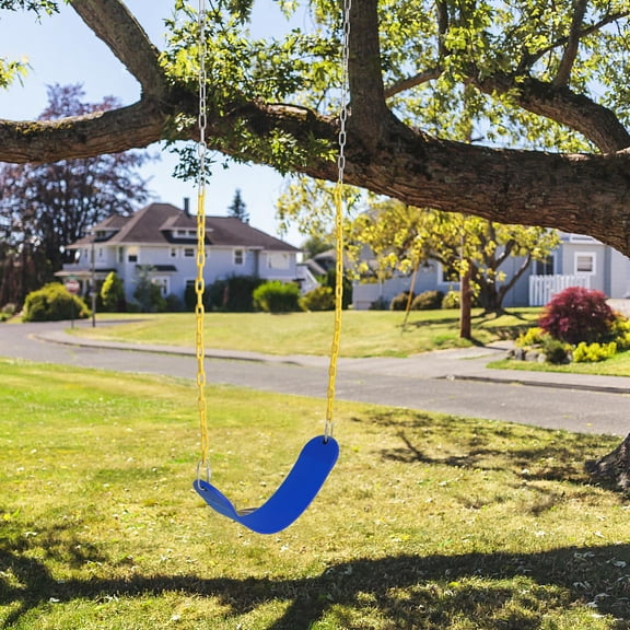 GoDecor 60" Kids Belt Swing with Chain, Blue