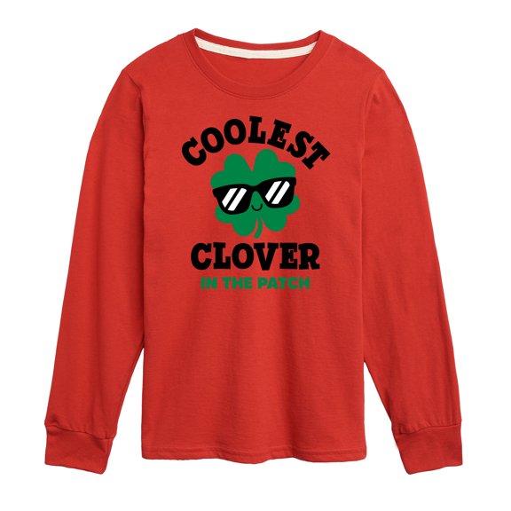 Instant Message - St. Patrick's Day - Coolest Clover in the Patch - Toddler And Youth Long Sleeve Graphic T-Shirt