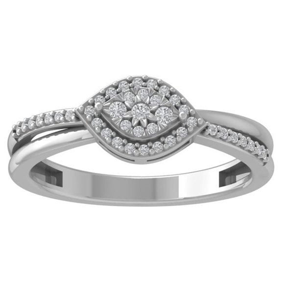 ARAIYA FINE JEWELRY 14K White Gold Lab Grown Diamond Wedding Band Ring (1/5 cttw, D-F Color, VS Clarity) Size 8