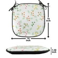 thumbnail image 5 of Autumn Chair Seating Cushion Set of 6, Depiction of Floral Foliage Leaves on Plain Background Illustration, Seat Pads with Anti-slip Backing, 16"x16", Mint Green and Pastel Pink, by Ambesonne, 5 of 7