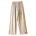 thumbnail image 2 of Delayuji Women's Linen Pants Embroidered Wide Leg Pant Trousers Breathable Loose Cotton Linen Pants, 2 of 6