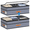 Gray, variant on LIZEVINC 2 Pack Large Under Bed Storage Drawer Organizer - Foldable & Adjustable Heightwith Clear View Top Secure,Dual Zippers & 3 Handles for Clothes, Blankets, Bedding,Beige