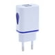 thumbnail image 2 of Cargador universal de viaje para el hogar con enchufe en forma de gota de agua, luz LED, doble puerto USB, adaptador de pared para teléfonos inteligentes con enchufe europeo (azul), 2 of 7