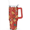 thumbnail image 2 of Christmas Gingerbread 40 Oz Tumbler with Handle Lid and Straw, Stainless Steel Double Walled Vacuum Insulated Cup, Cute Anniversary Wedding Birthday Gifts Tumbler for Women Men Friends Outdoor Indoor, 2 of 7