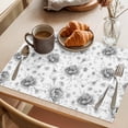 thumbnail image 3 of Black White Floral Placemats Set of 1, Watercolors Vintage Flowers Leaves Botanical Non-Slip Place Mats Washable Table Mats for Kitchen Dining Table Decorations Indoor/Outdoor, 3 of 9