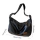 thumbnail image 3 of Bolso de hombro vegano de cuero suave negro, bolsos de moda de estilo desgarbado, bolsos para mujeres, 3 of 6