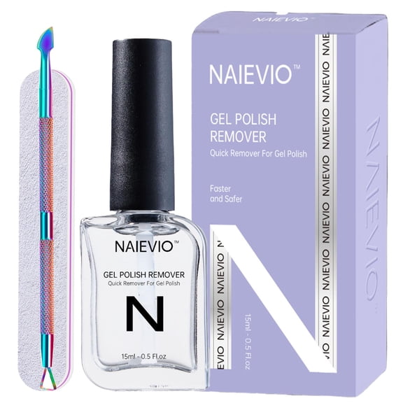 Kit removedor de esmalte en gel NAIEVIO Quite Esmalte en gel, 15 ml